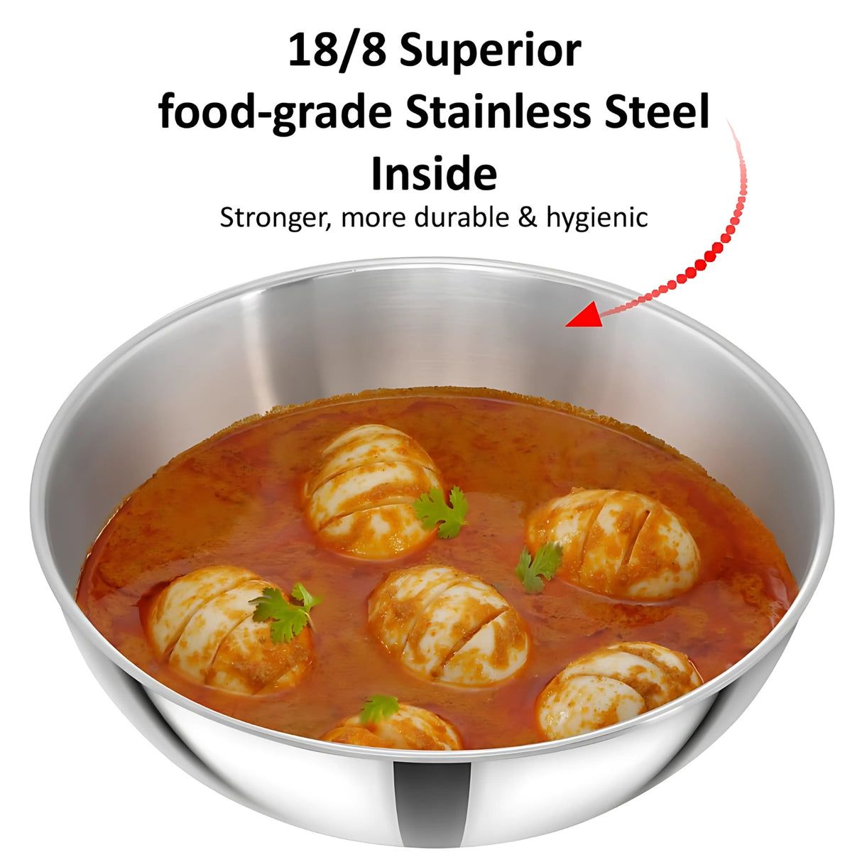 Hawkins Tri-Ply SS Metro Kadai (Tasla) Gift Set (24STGP) 1.5 L 2 L 2.5 L - Silver_8