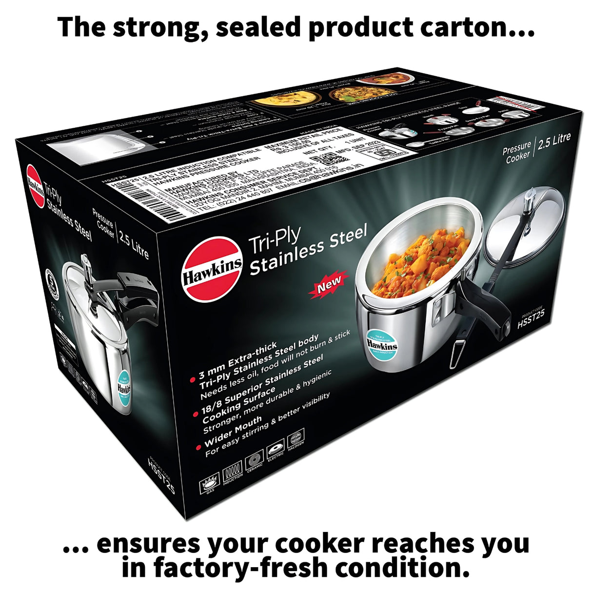 Hawkins Tri-Ply SS Pressure Cooker (HSST25) 2.5 L_9