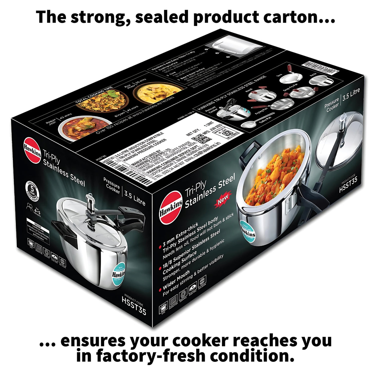 Hawkins Tri-Ply SS Pressure Cooker (HSST35) 3.5 L_9