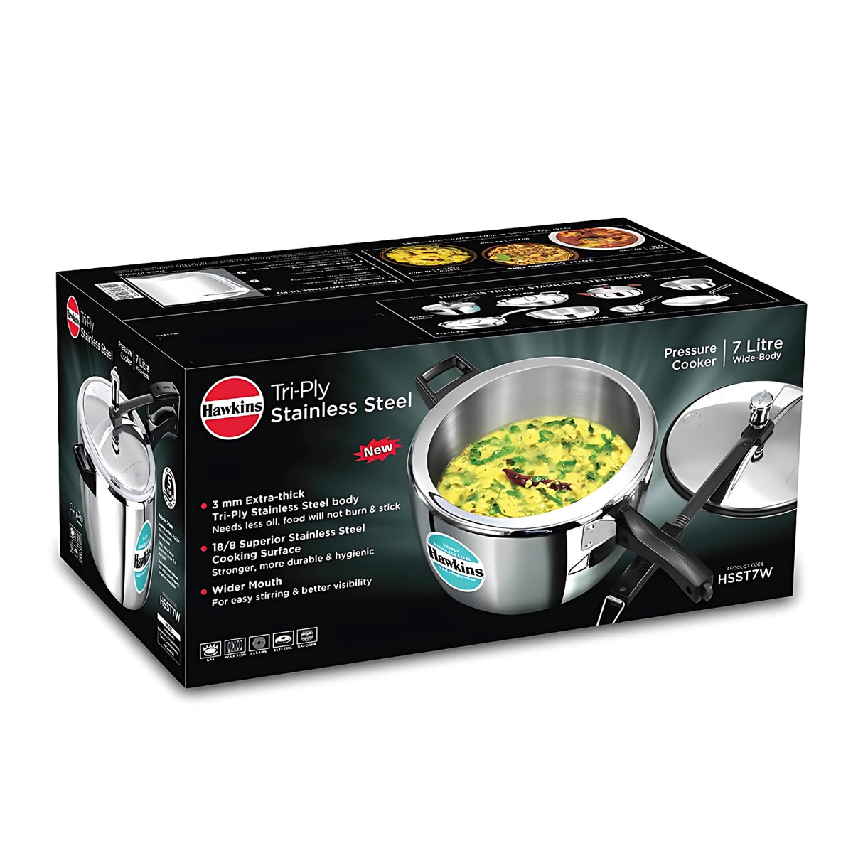 Hawkins Tri-Ply SS Pressure Cooker (HSST7W) 7 L_10