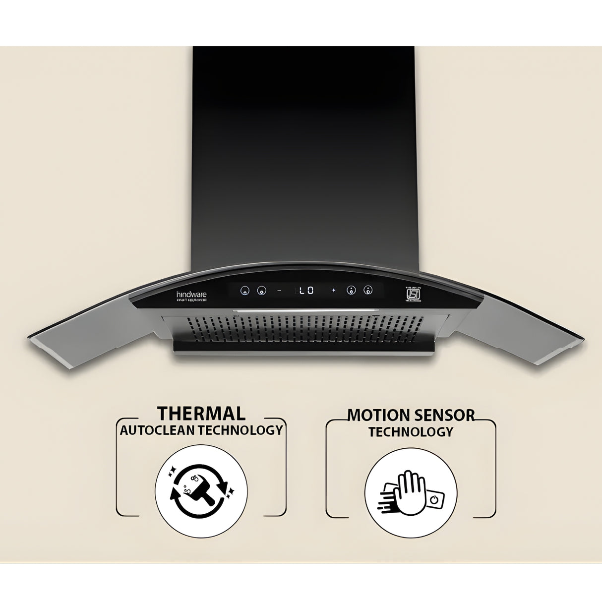 Hindware Divina BLDC 90 Wall-Mounted Auto-Clean Kitchen Chimney 90 cm – Black_4