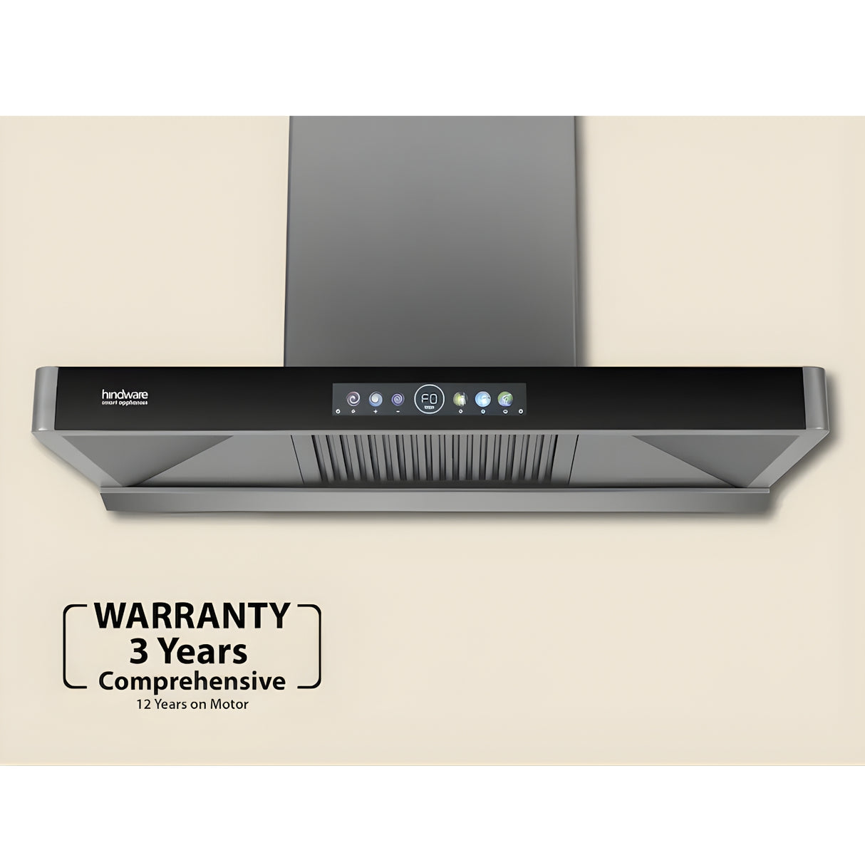Hindware Marcella Auto clean 90 cm Wall-Mounted Filter less Chimney – Grey and Black_3