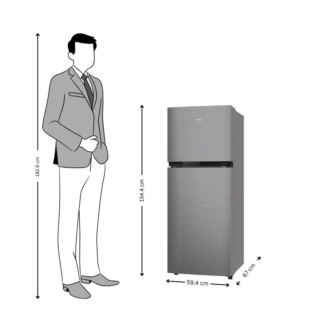 IFB 291BIBS Double Door Refrigerator 241 L - Grey Hairline_Dimensions