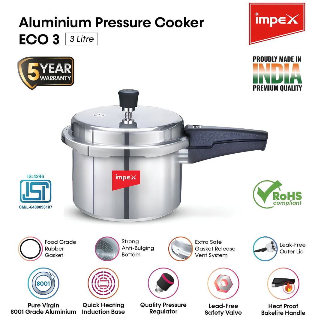 Impex ECO Aluminium Pressure Cooker 3 L_Features 1