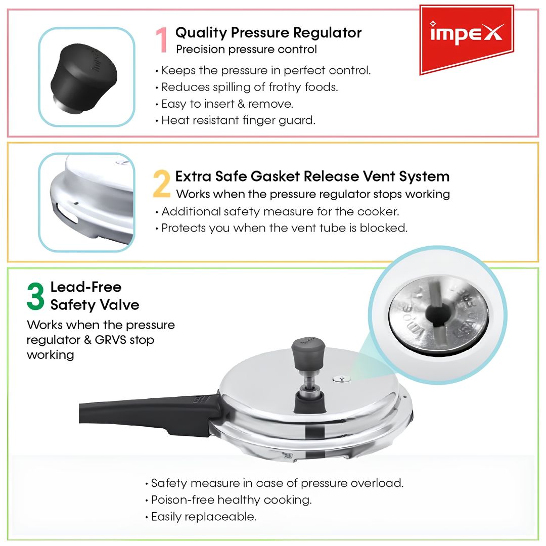 Impex ECO Aluminium Pressure Cooker 3 L_Features 3