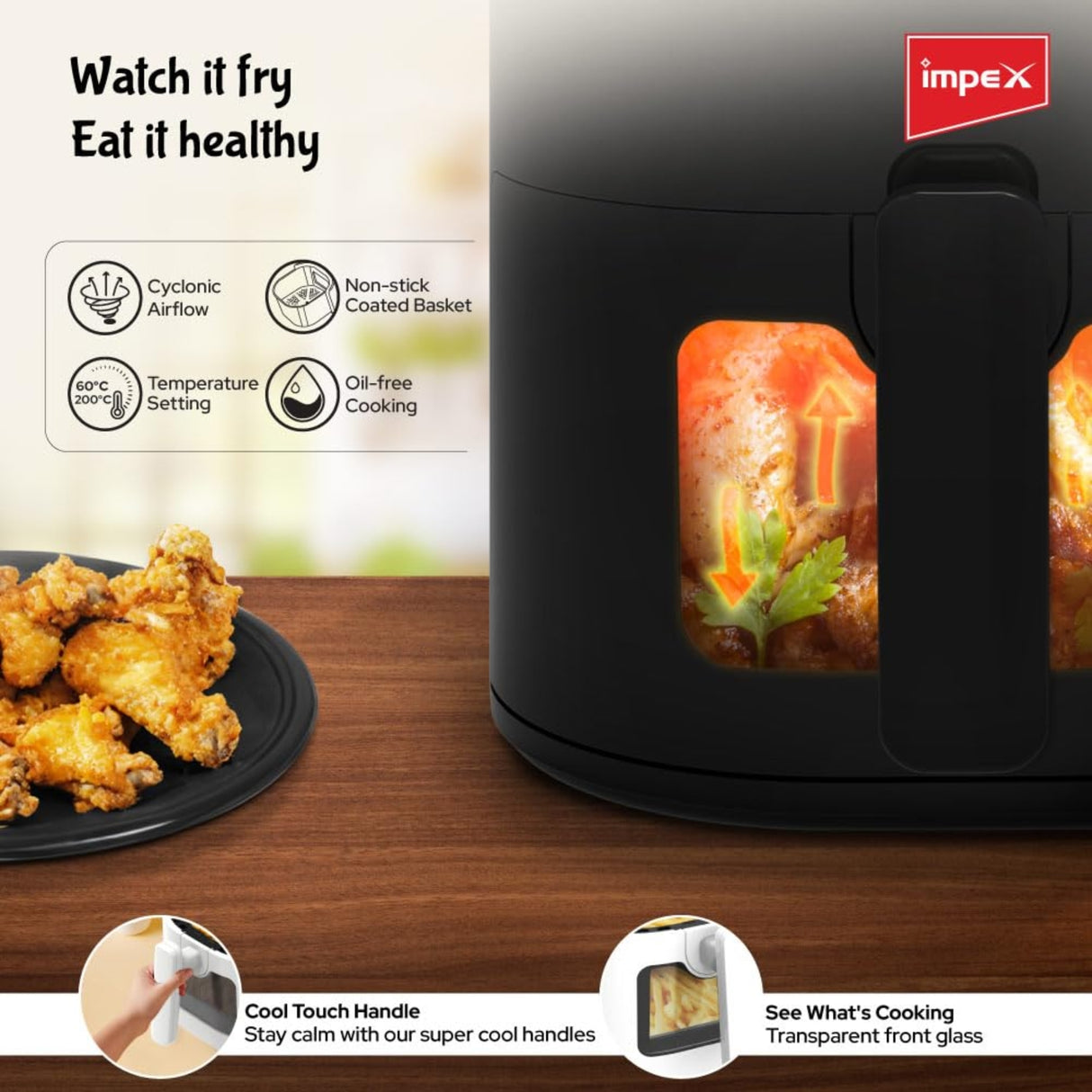 Impex Smart Fry Air Fryer 4.5 L - Black_3