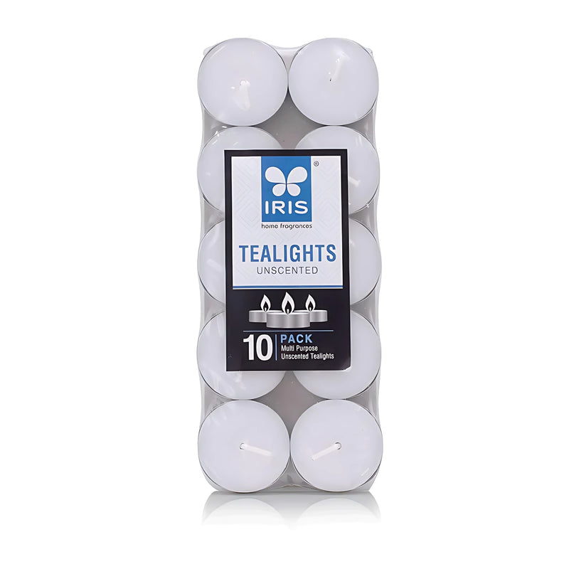 IRIS Pack of 10 Unscented Tea lights - White
