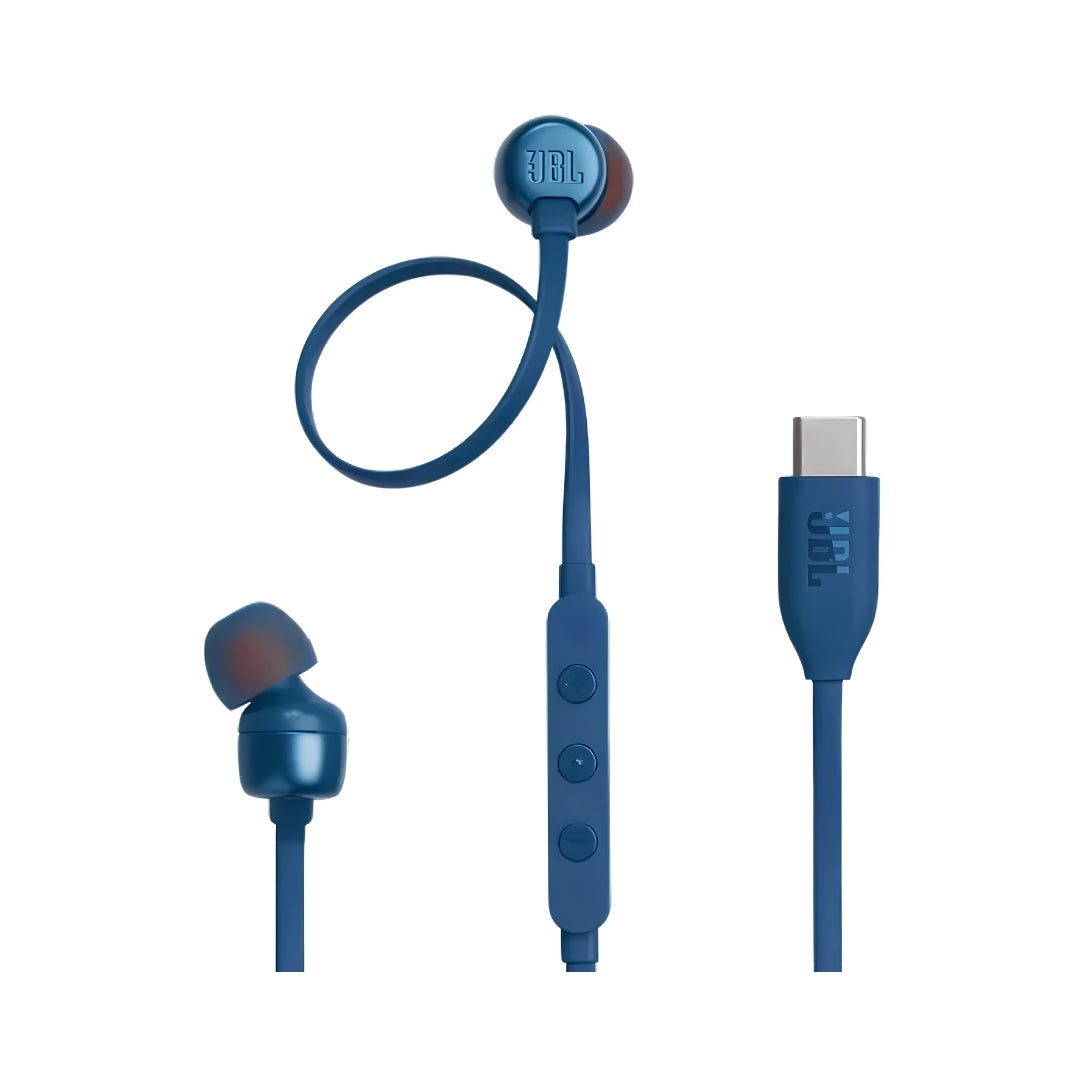 JBL T310C Wired Earphone - Blue_FrontView