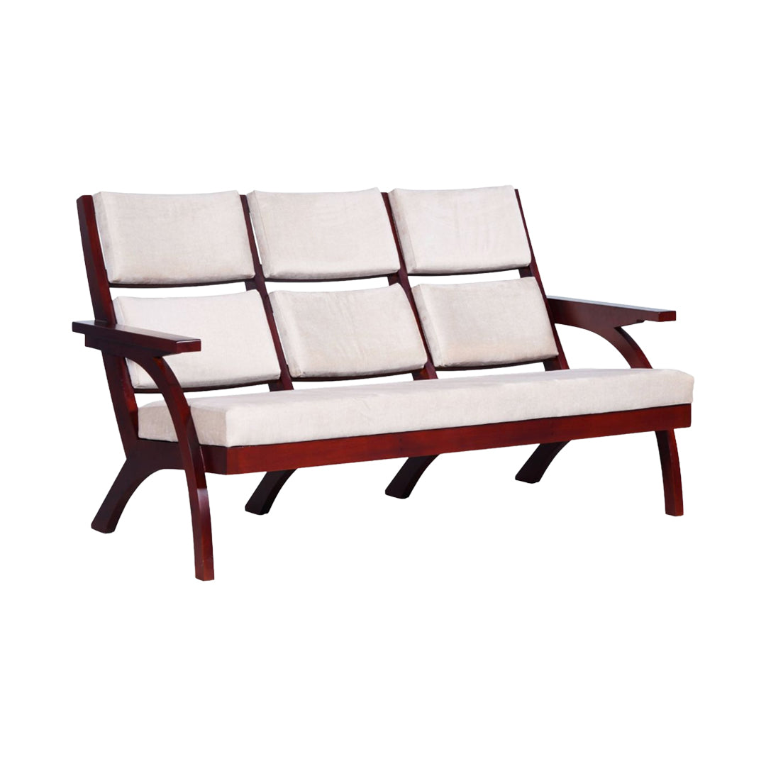 Kelso Arm Chair 3-Seater - Light Walnut Finish_1