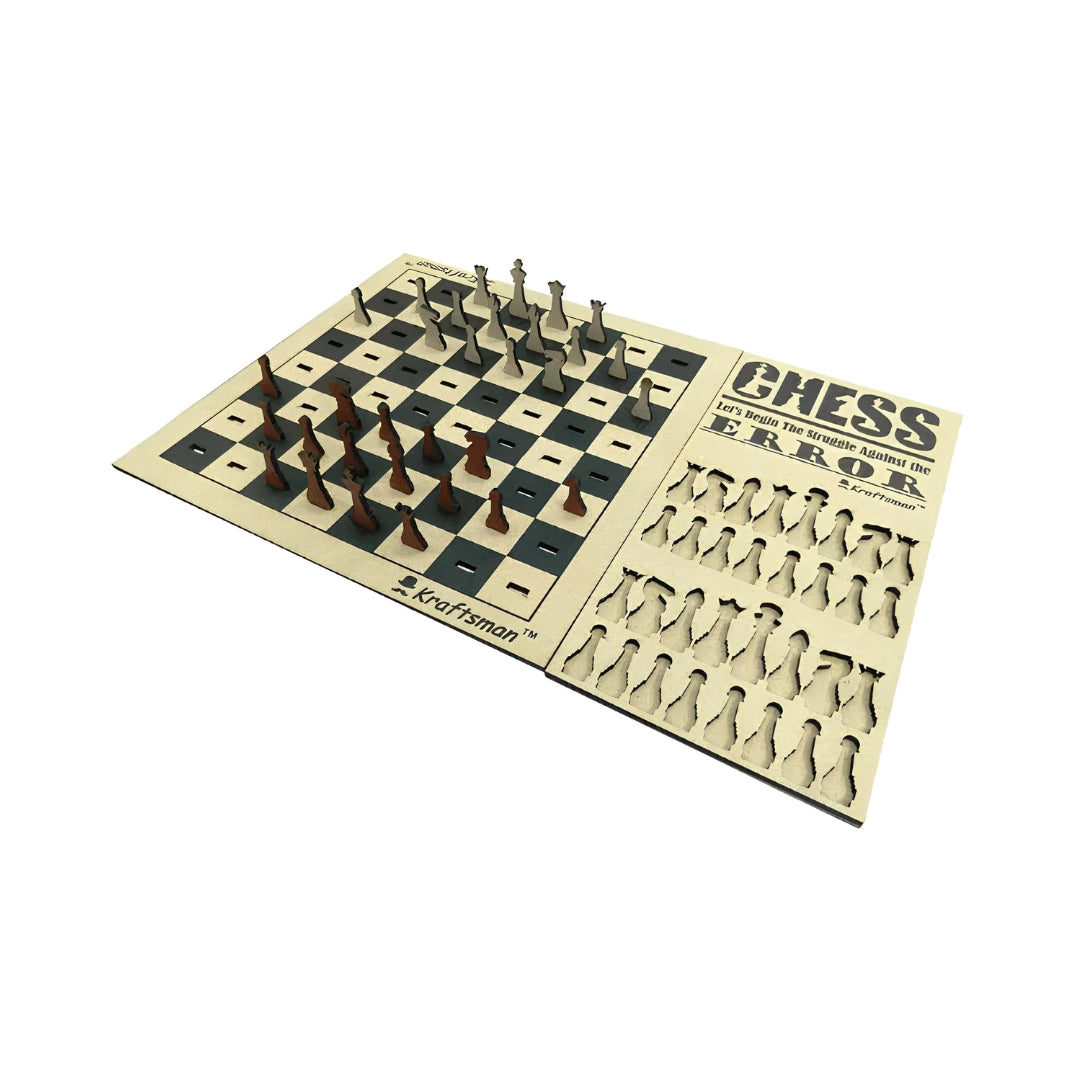 Kraftsman Wooden Chess and Checkers Combo Board Game Right View_4