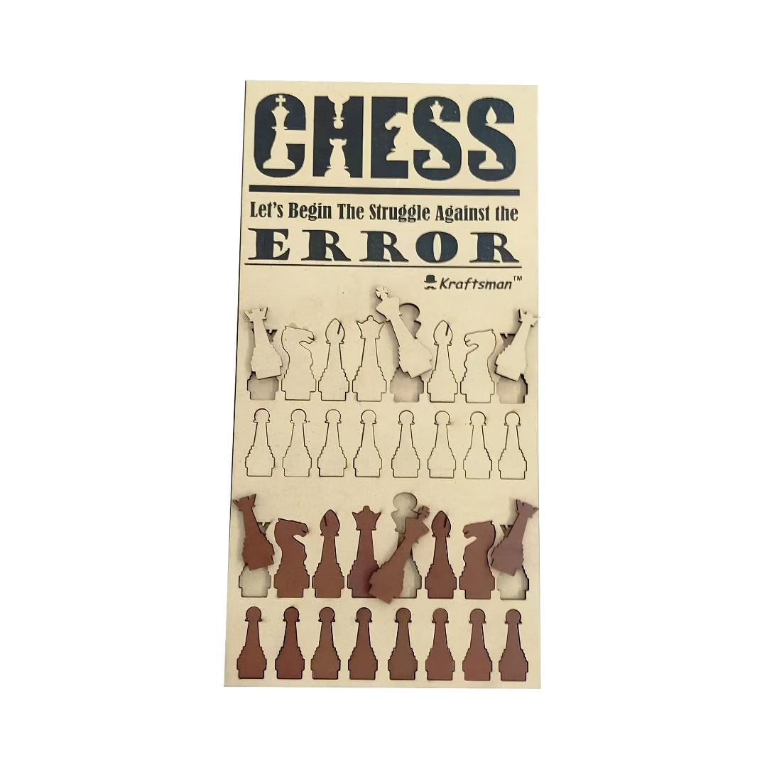 Kraftsman Wooden Chess and Checkers Combo Board Game Top View_5