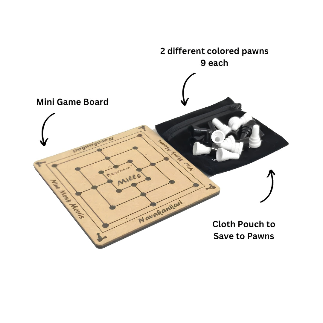 Kraftsman Wooden Nine Men’s Morris Board Game In The Box_7