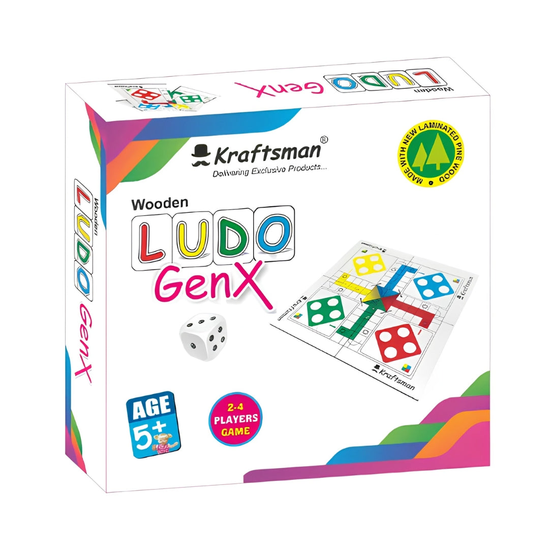 Kraftsman Wooden Portable Ludo Genx Board Game Box View_2