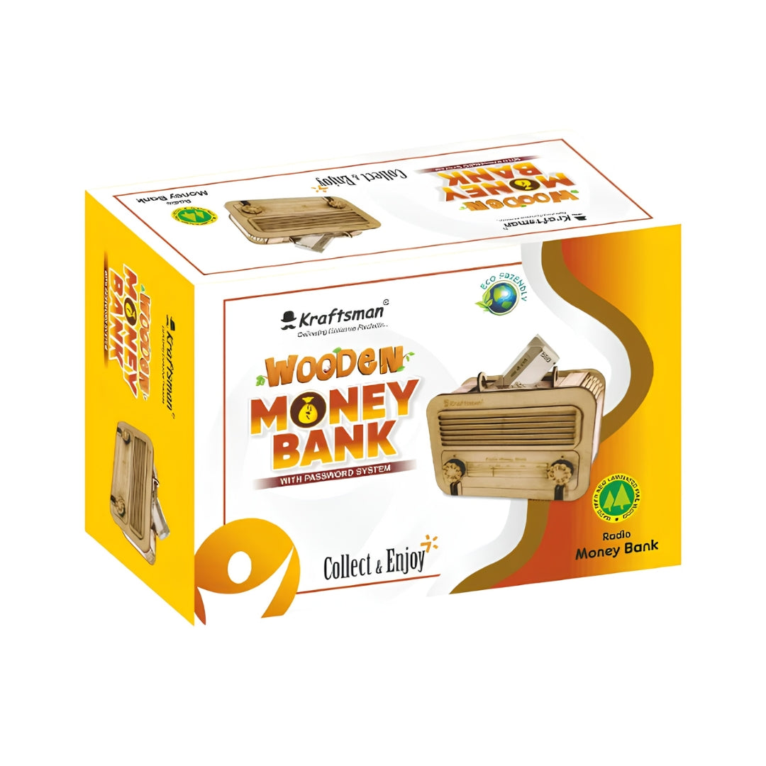 Kraftsman Wooden Radio Money Bank Box View_2