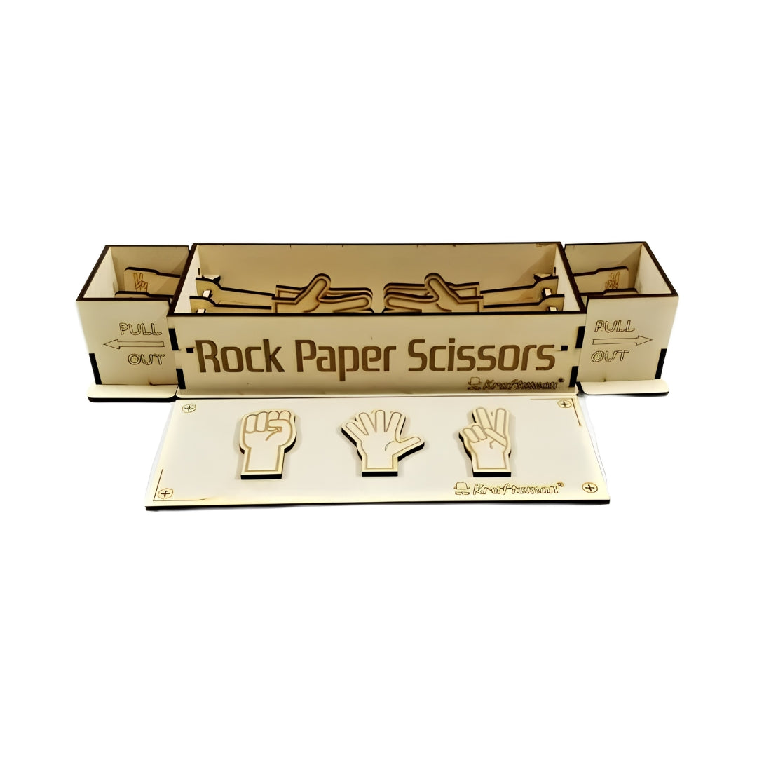 Kraftsman Wooden Rock Paper Scissors Game Top View_5
