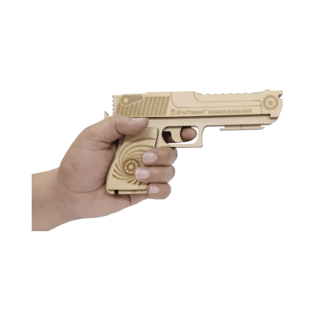 Kraftsman Wooden Rubber Band Gun - Beige Left View_6