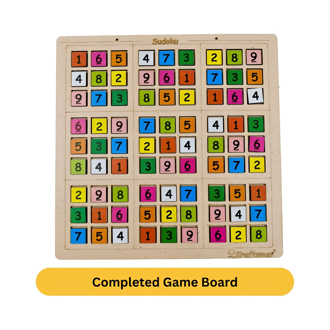 Kraftsman Wooden Sudoku Puzzle Board Game Top View_3