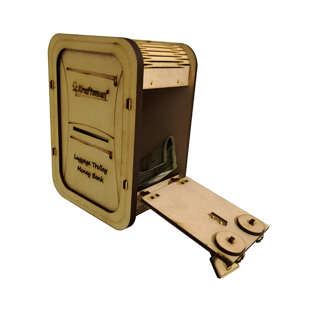 Kraftsman Wooden Trolley Money Bank Open View_6