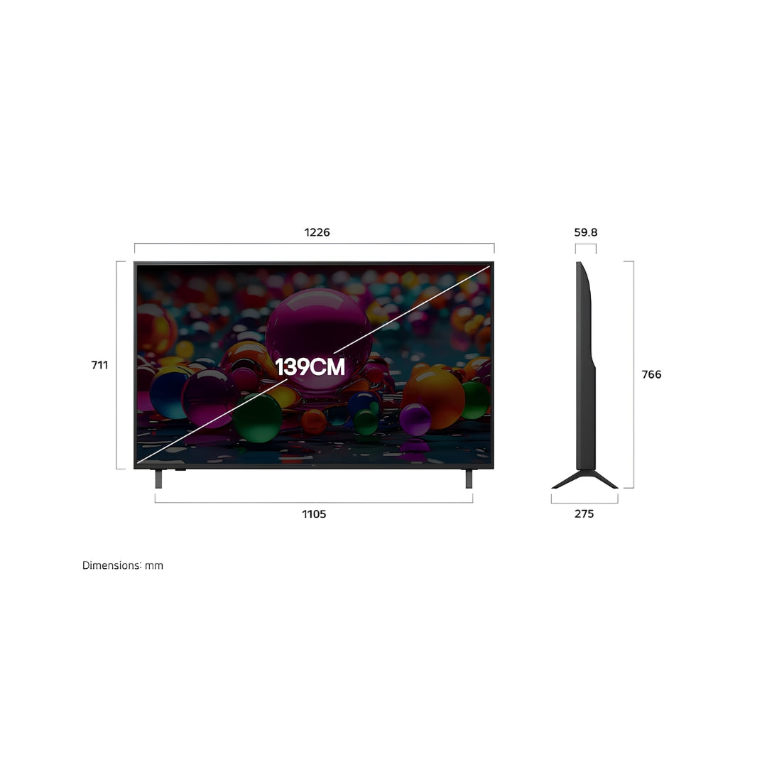 LG 55UA82506LA 4K UHD TV - 55 inch_Dimension view_1