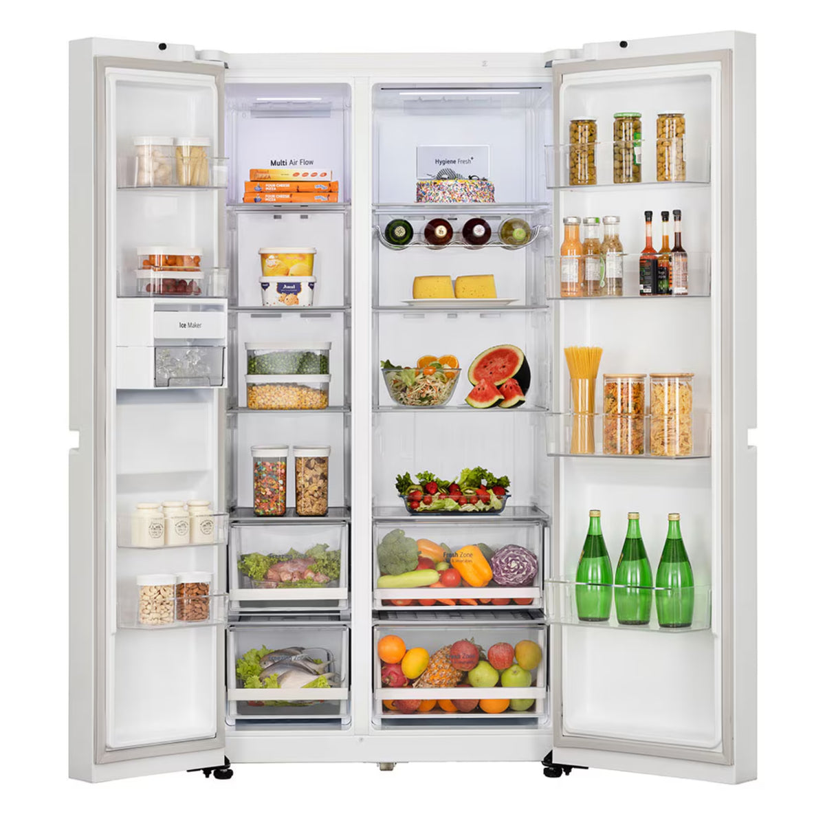 LG B257DLW3 650L Frost-Free Side-by-Side Refrigerator – Linen White Inverter Compressor Multi Air Flow Large Capacity_2