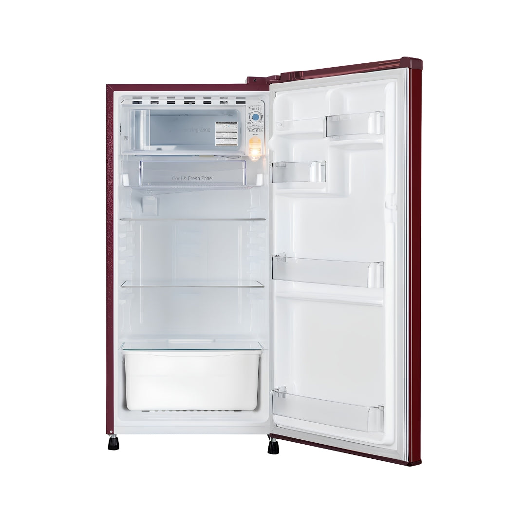 LG GLD1816WOWR Single Door Refrigerator 215 L - Wine Rose_Open View