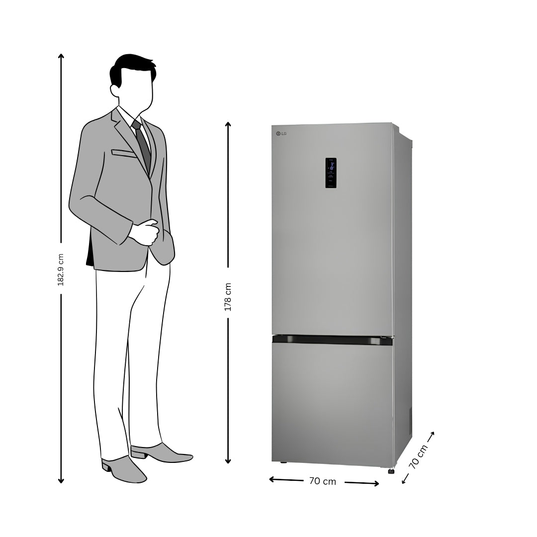 LG GLT502CPZR Double Door Refrigerator 446 L - Shiny Steel