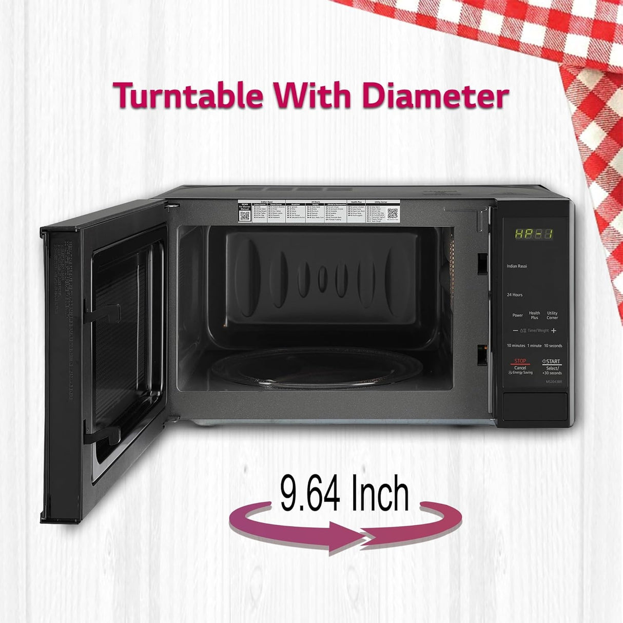 LG MS2043BR Solo Microwave Oven 20 L - Black_8
