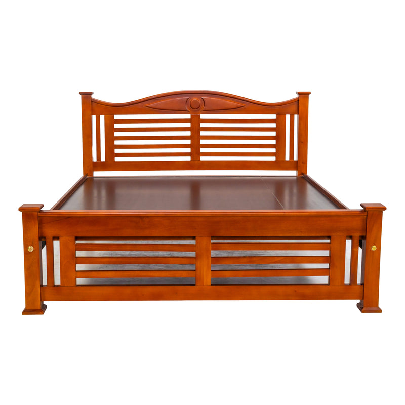 Lapaz Pro Luxury Wooden Bed Queen Size - Teak Finish