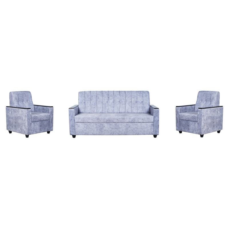Likasi Fabric Sofa Set (3+1+1-Seater) - Light Grey