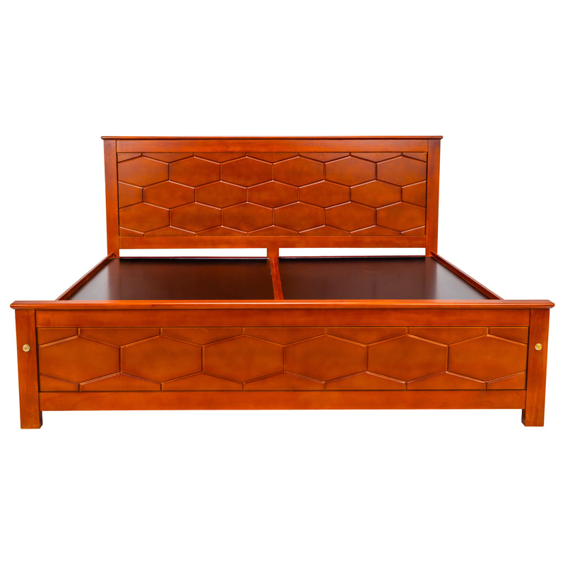 Lincoln Pro Wooden Bed King Size - Teak Finish