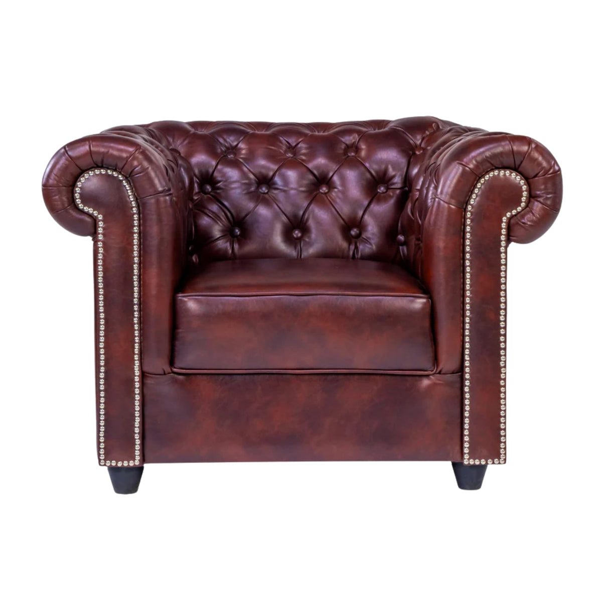 Lisbon Pro Chester Rexine Sofa 1 Seater - Maroon