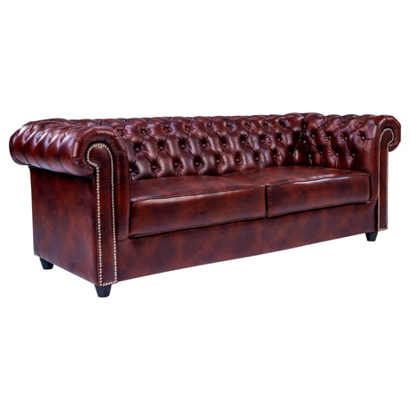 Lisbon Pro Chester Rexine Sofa 3 Seater - Maroon