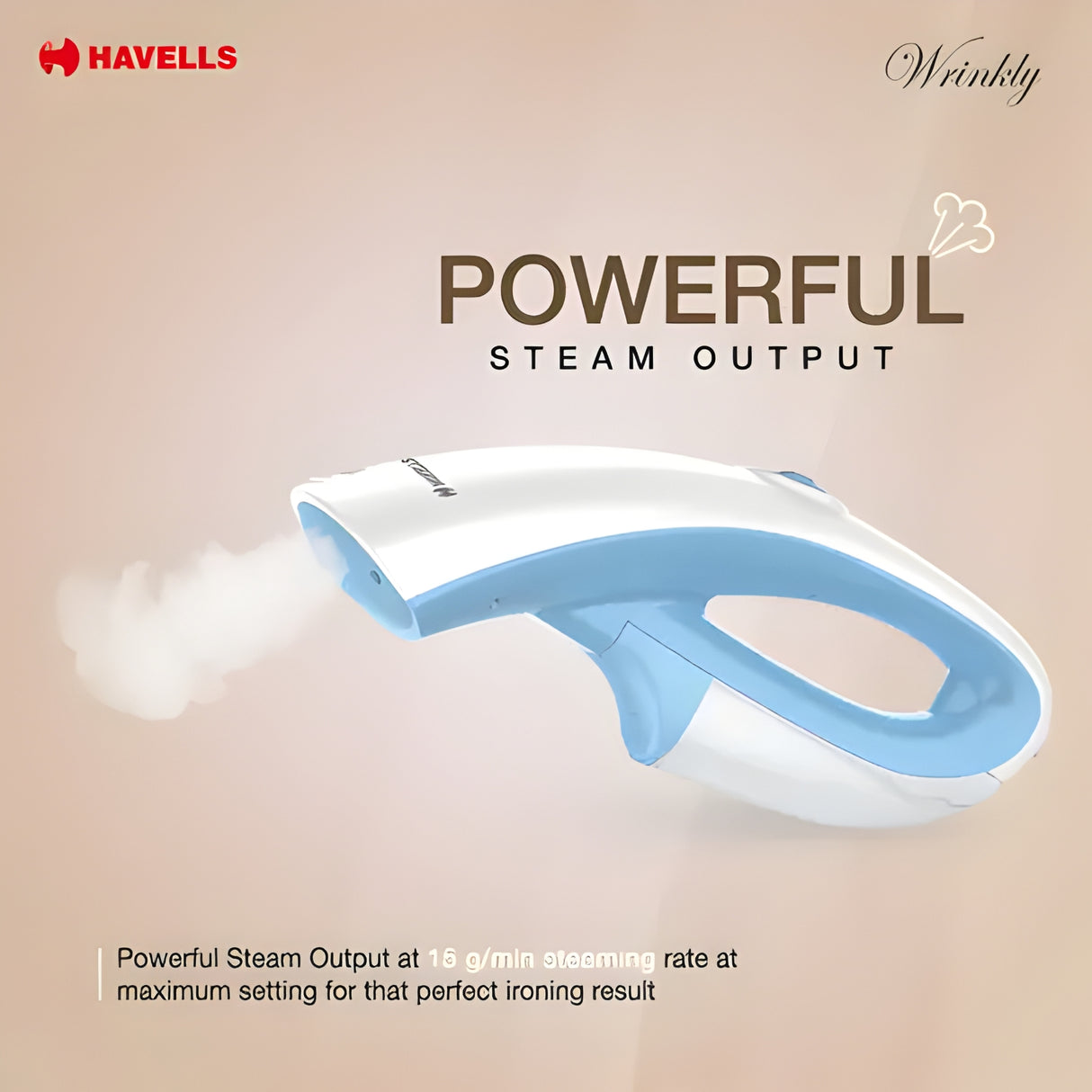 Lloyd Wrinkly Garment Steamer 920 Watts - White with Blue_2