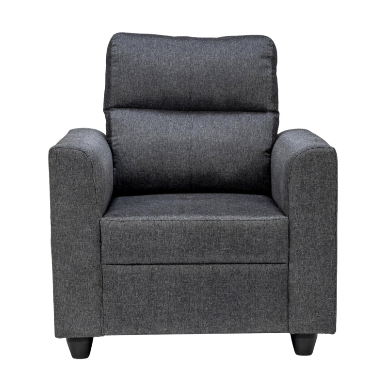 Lyon Classic Pro Comfort Fabric Sofa 1 Seater - Dark Grey