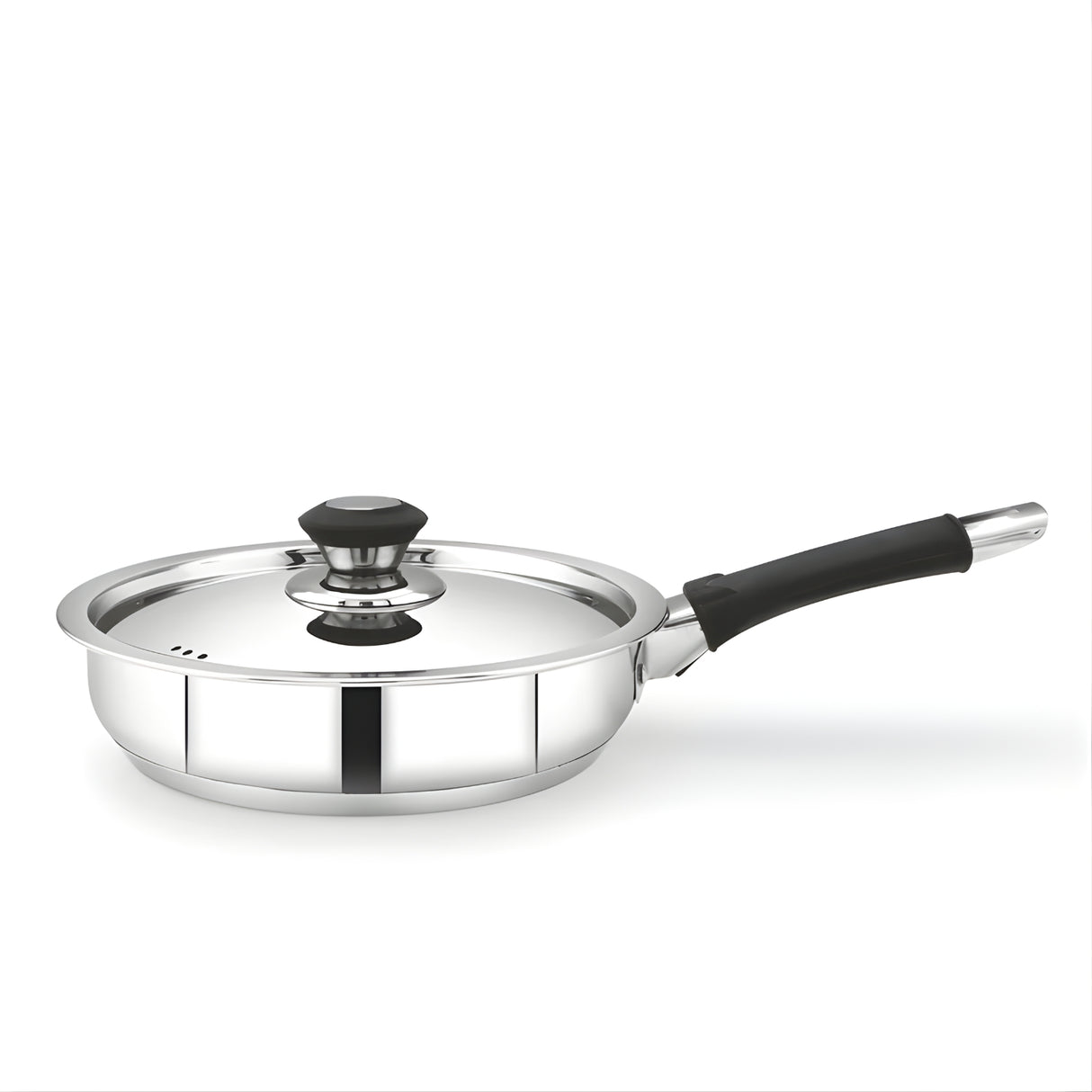 Mahaa Chroma Stainless Steel Fry Pan with Lid 22 cm \ 2 L_1