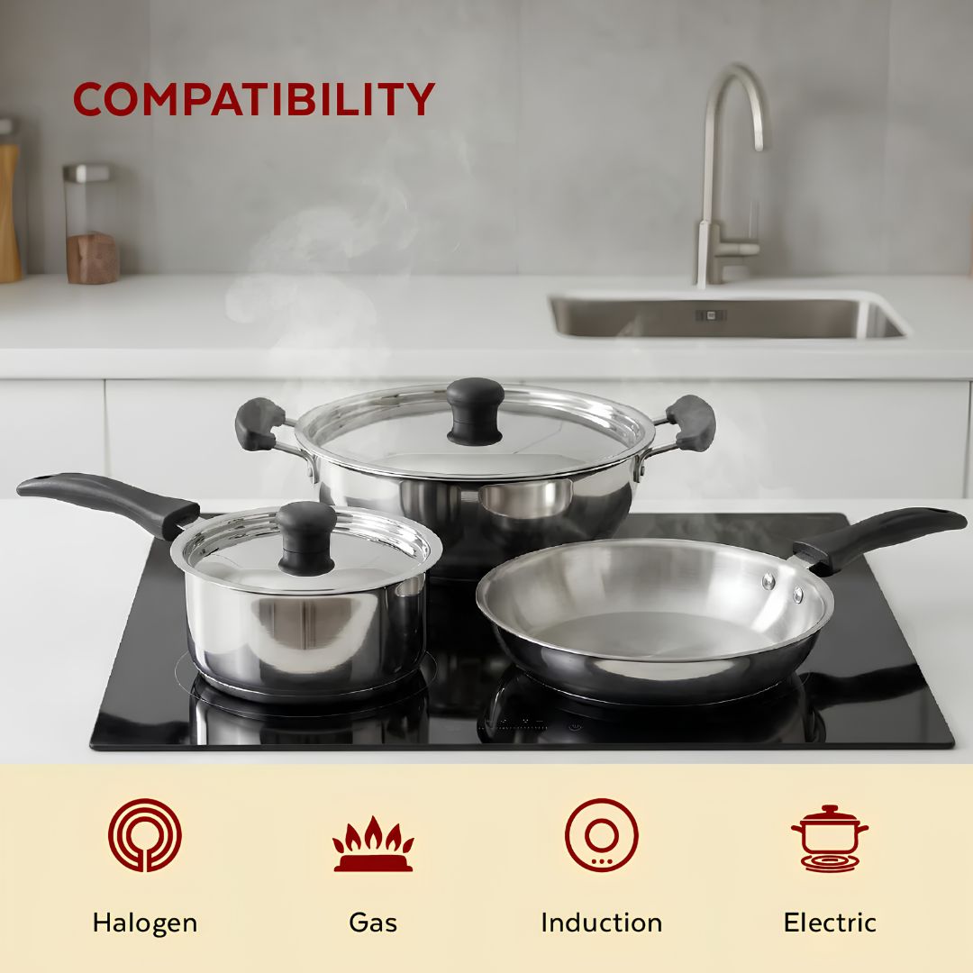 Mahaa Zen Stainless Steel Cookware Combo Set_Features 4