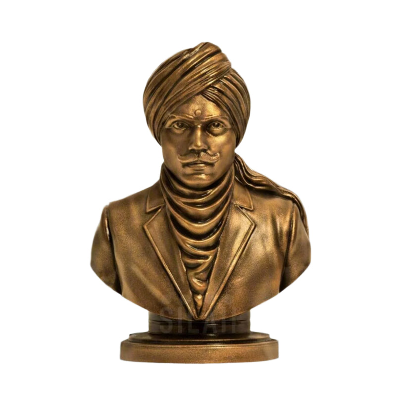 Mahakavi Bharathiyar 8 In Sculpture - Antique Bronze