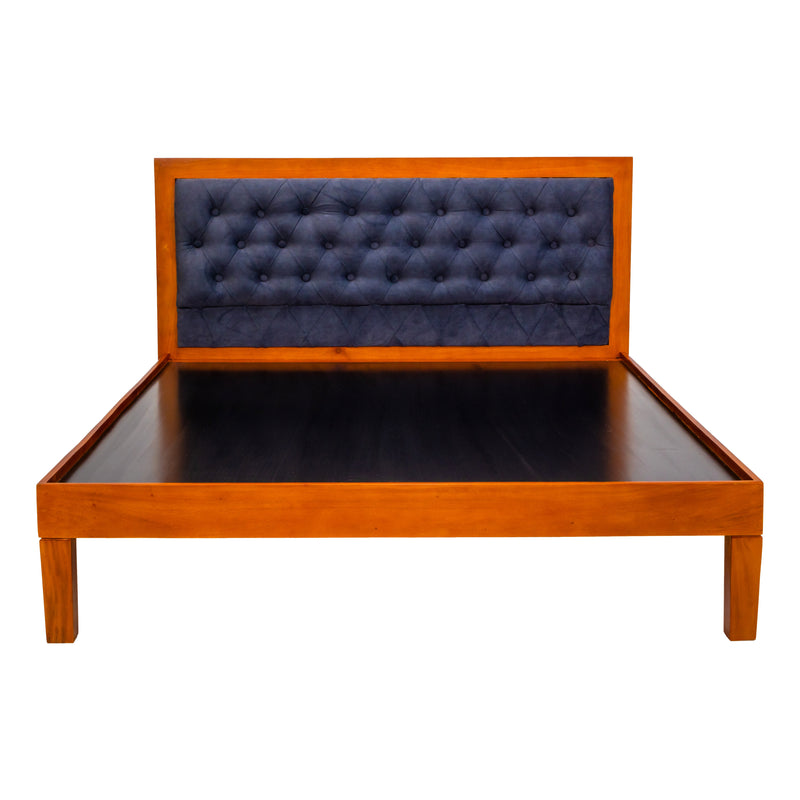 Melbourne Pro Sophisticated Wooden Bed Queen Size - Teak Finish