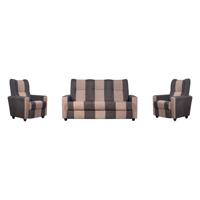 Mini Renu Fabric Sofa Set (3+1+1-Seater) - Brown