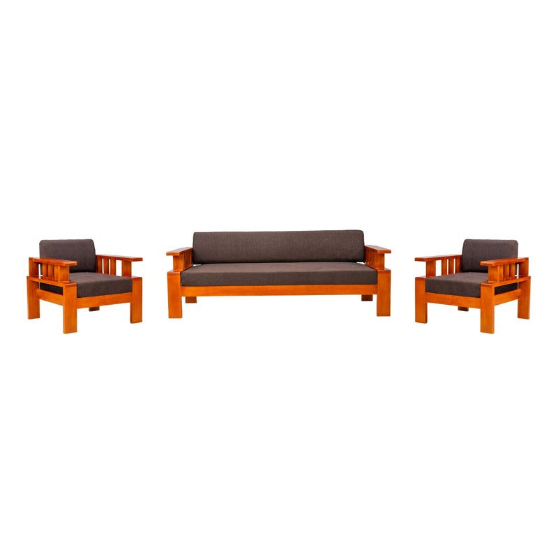 Missouri Pro Grand Sofa Set (3+1+1 Seater) - Teak Finish