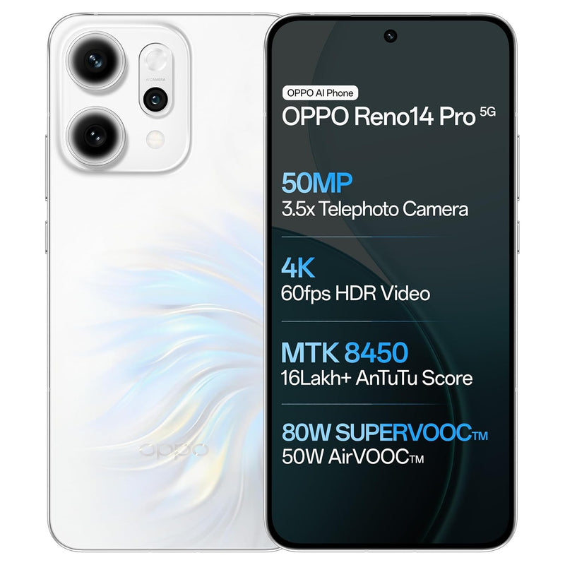 Oppo Reno 14 Pro 5G (12/256 GB, Pearl White)