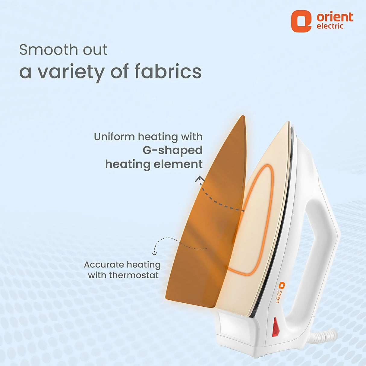 ORIENT Fabrismooth Dry Iron 1000 Watts - White_3