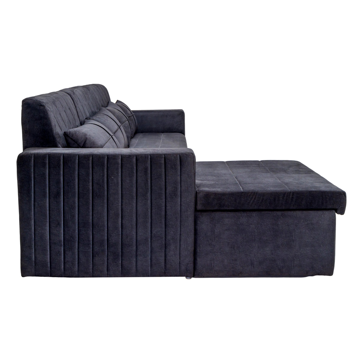 Oslo Pro Modern Fabric Sofa Cum Bed - Dark Grey