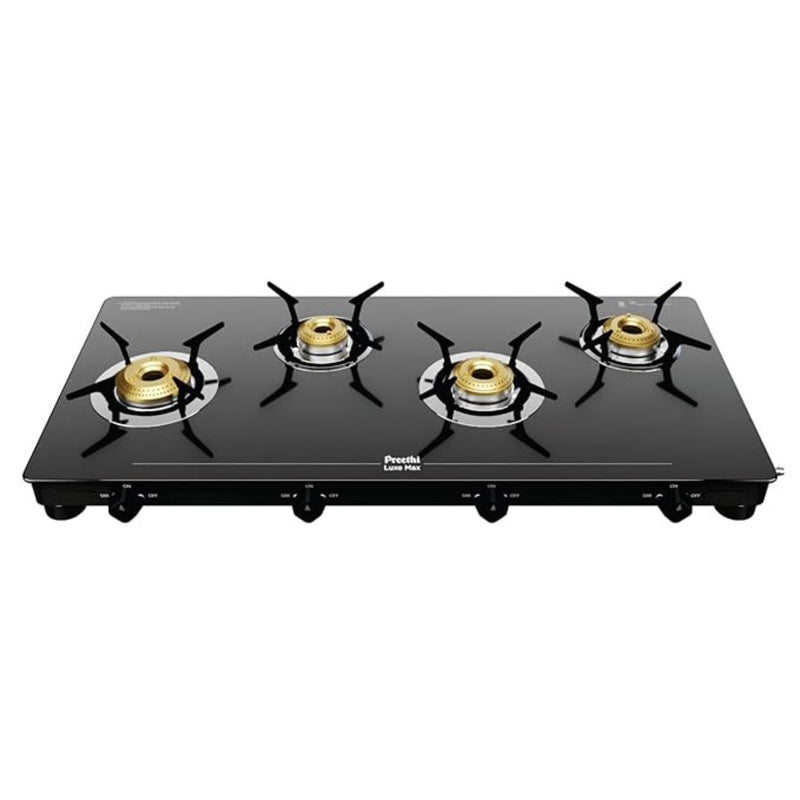 PREETHI GTS418 LUXE MAX 4Burner Gas Stove 4 Burner - Black