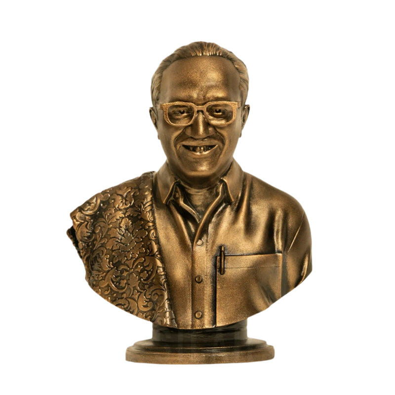 Perasiriyar Anbazhagan Bust 8 In Sculpture - Antique Bronze