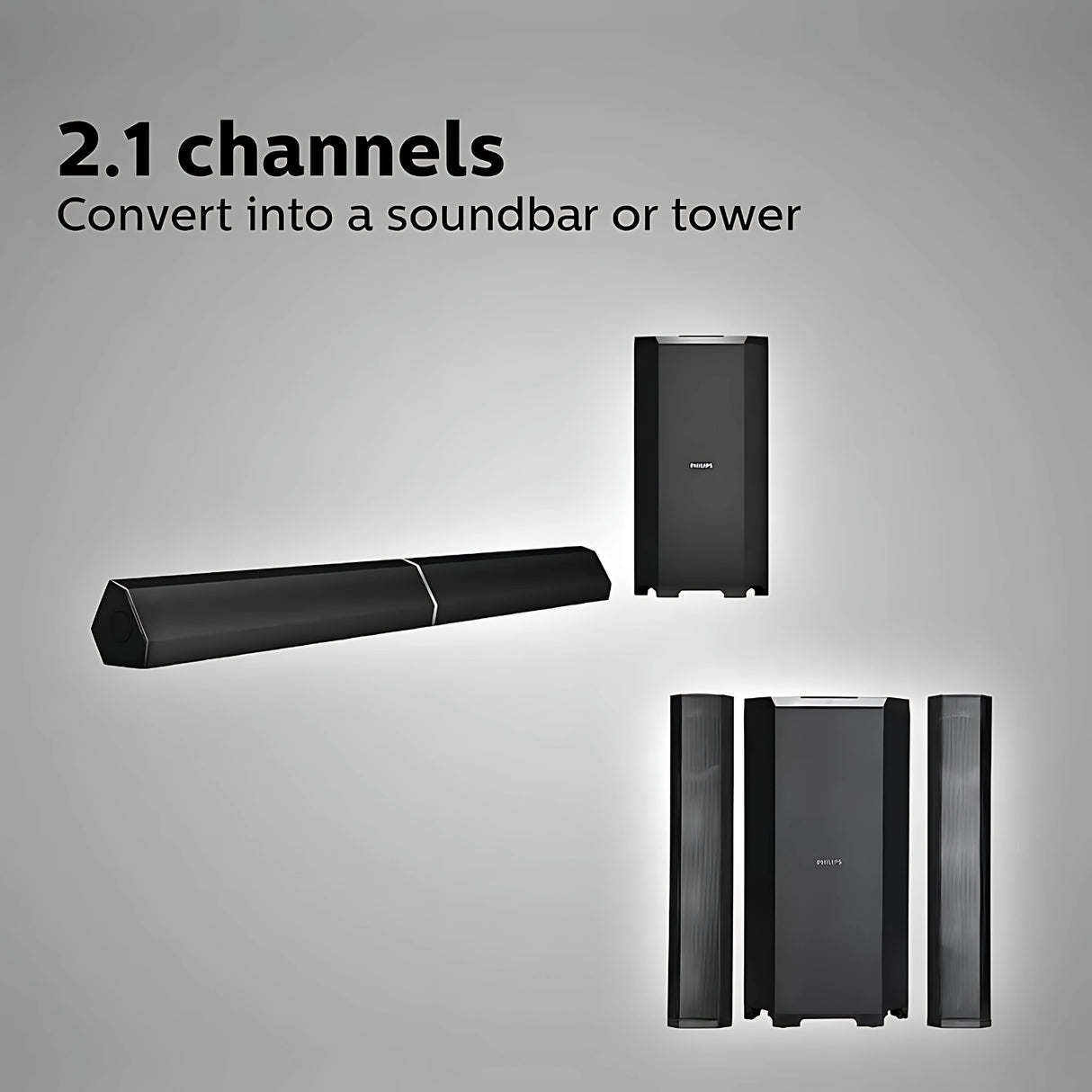 Philips MMS8085B 94 2.1 Channel Multimedia Speaker 80W - Black_6