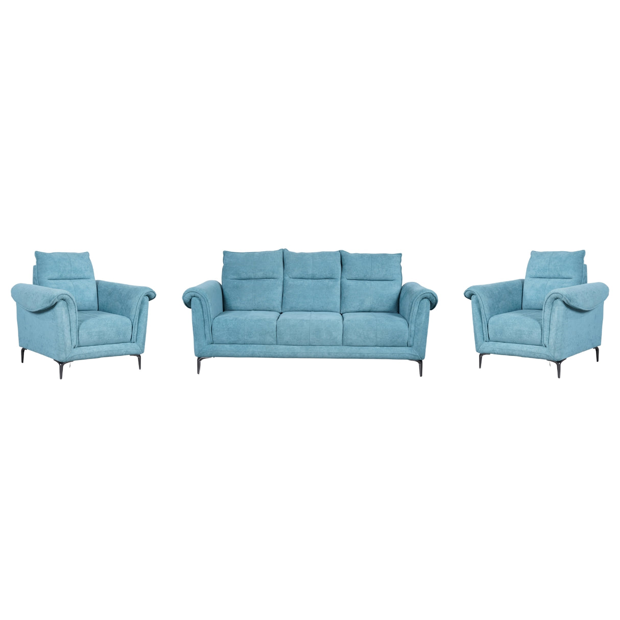 Port Vila Comfort Fabric Sofa (3+1+1-Seater) - Green