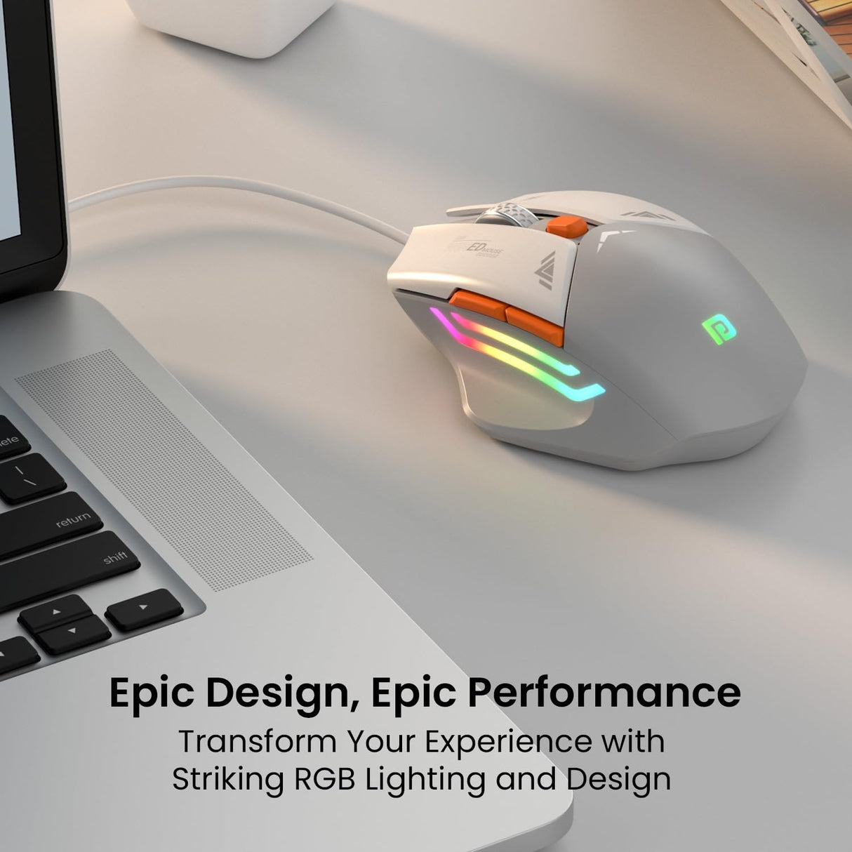 Portronics Vader Wired Gaming Mouse - Grey - Image 2 - Buy Online at Chera Home Junction Coimbatore