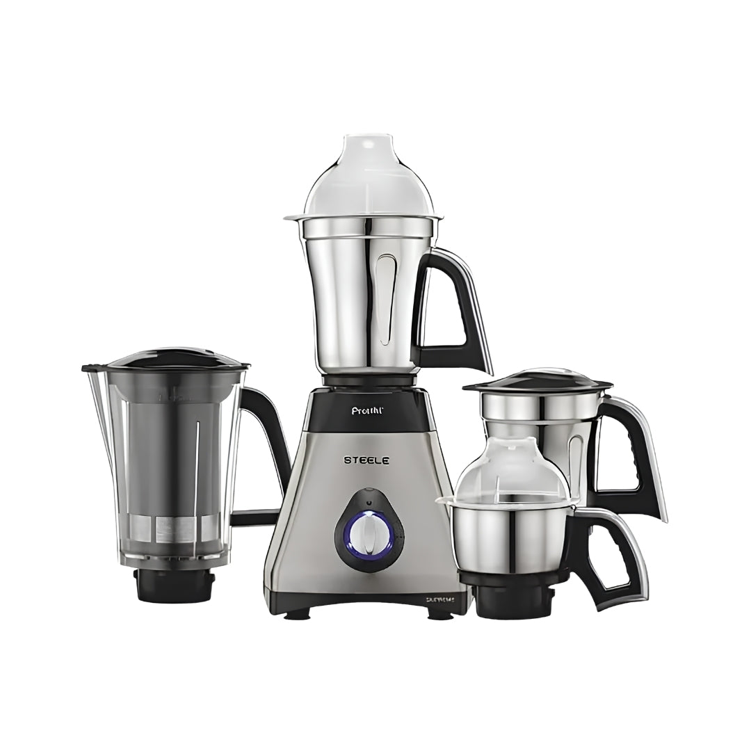 Preethi Steel Supreme MG-208 Mixer Grinder 750 Watts - Silver and Black_Front View