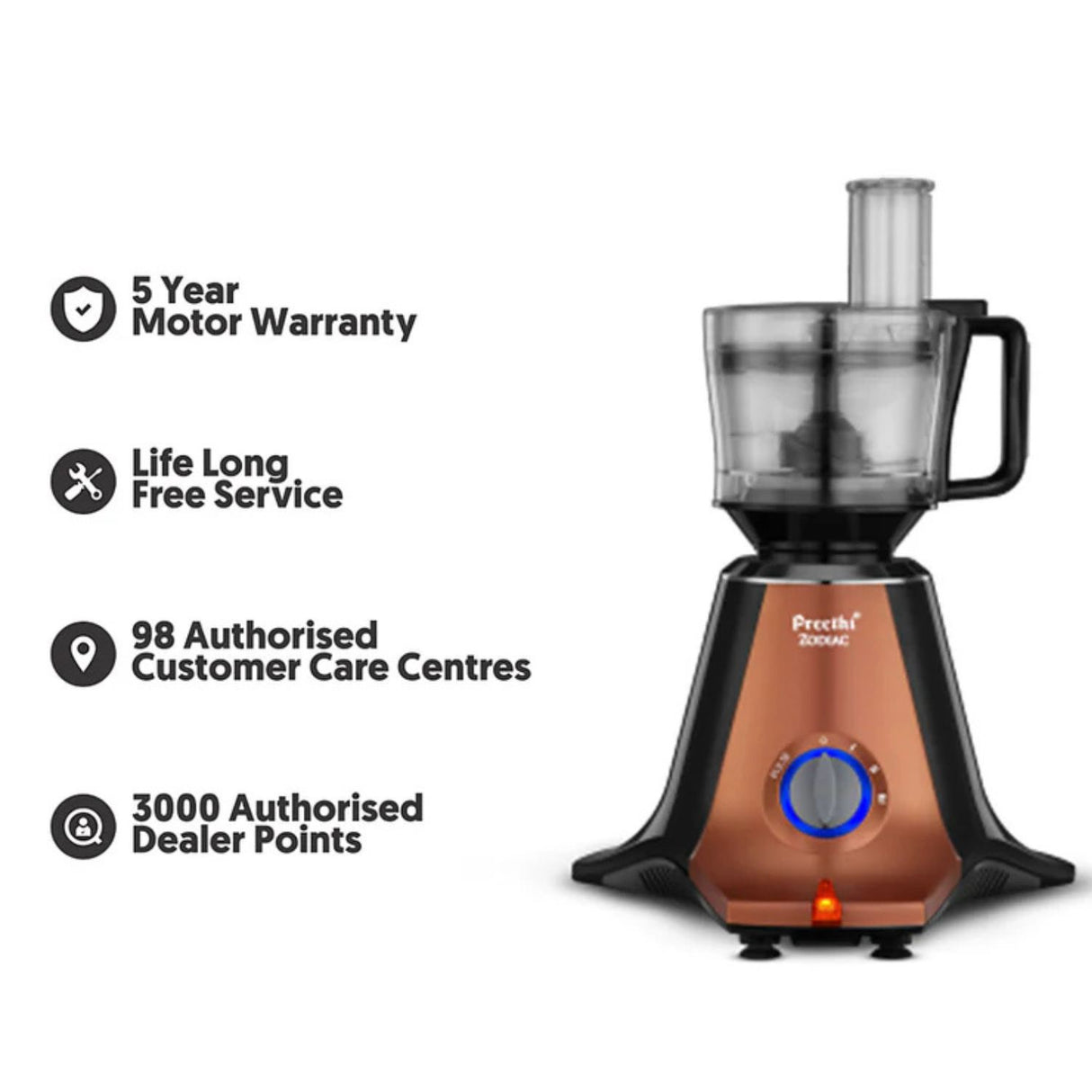 Preethi Zodiac Stardust MG265 Mixer Grinder 750 Watts - Copper_3